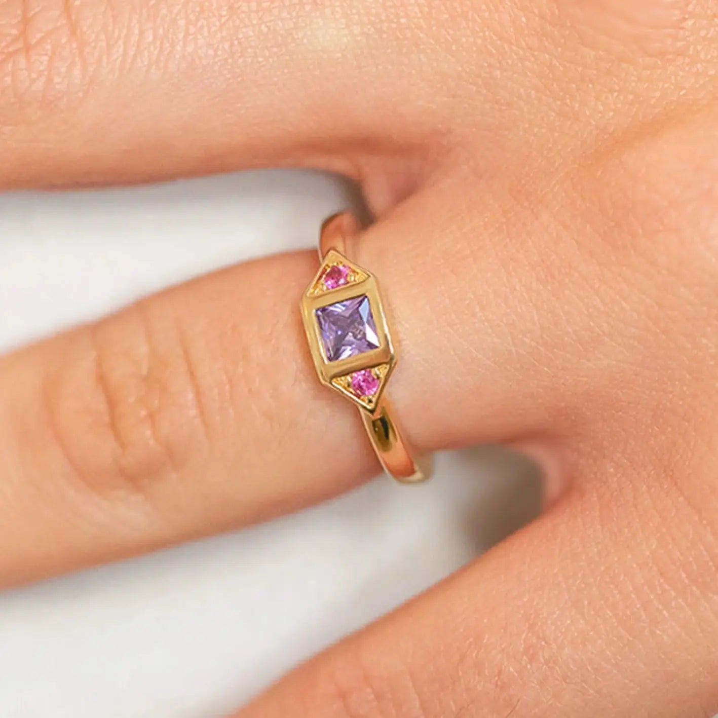 Bague améthyste rose SENTIMENTS