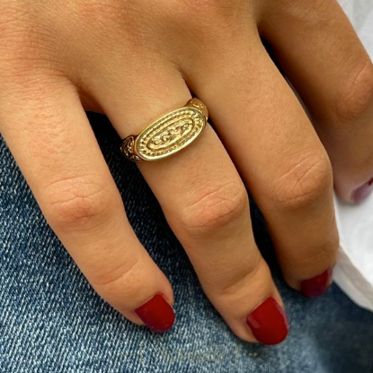 Bague chevalière gravée