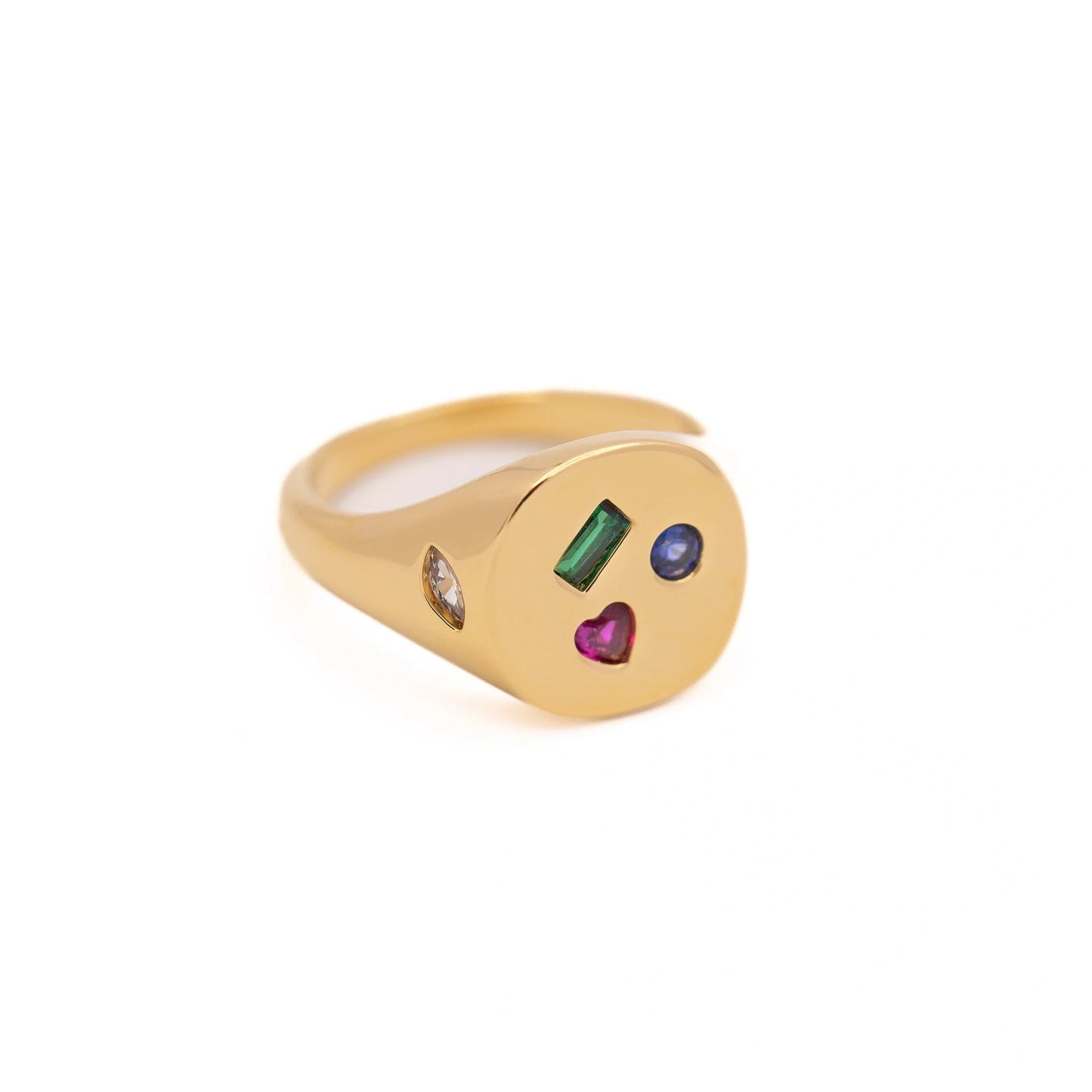 Bague chevalière Romance rose