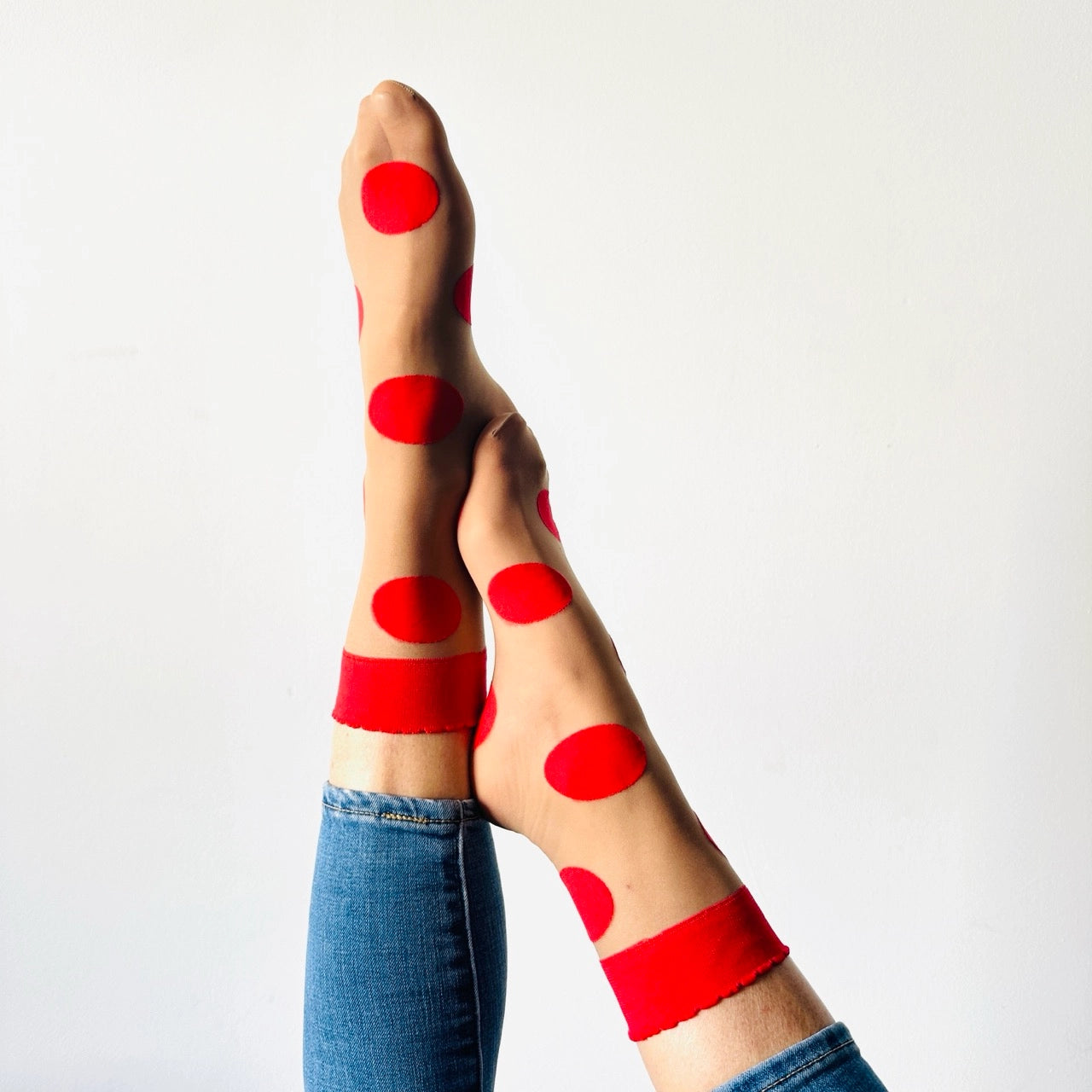 SOCKETTES GROS POIS ROUGES