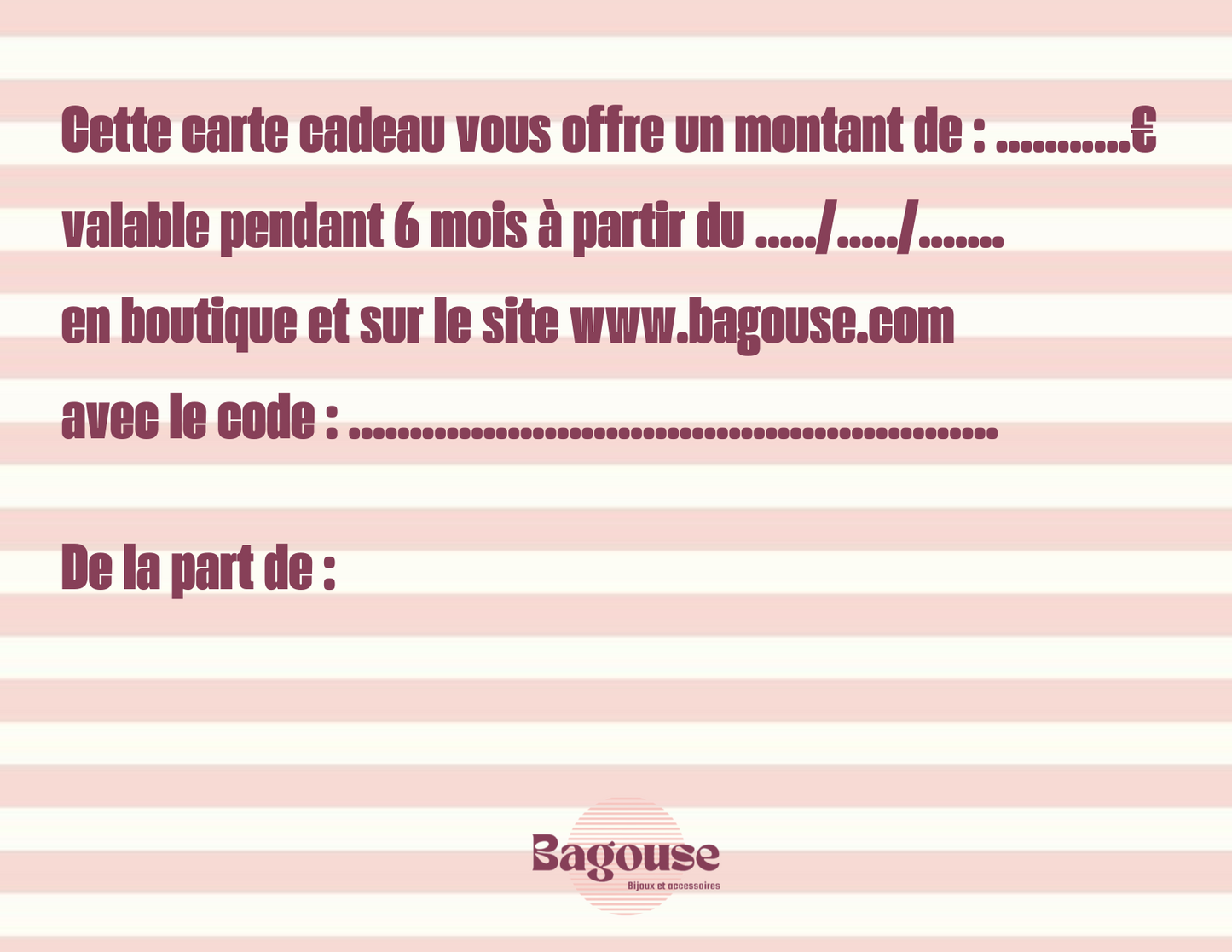 E-CARTE CADEAU BAGOUSE