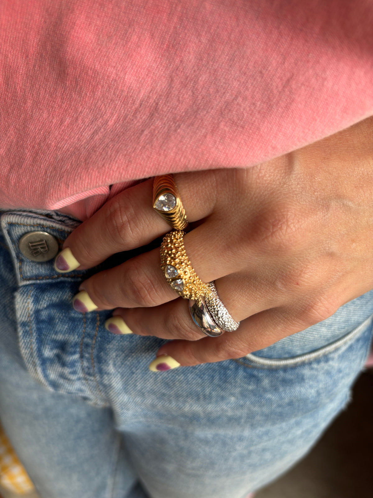 BAGUE BOMBÉE ARGENT